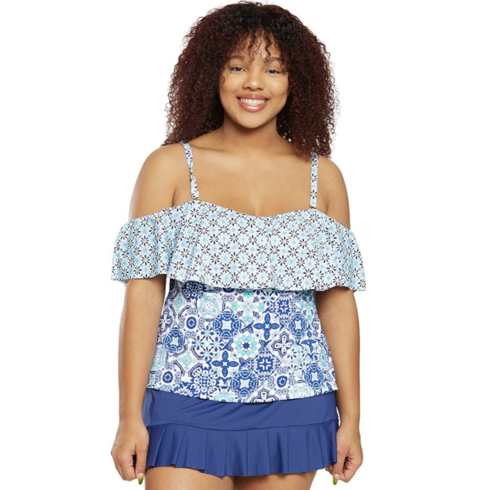 24th & Ocean Underwire Tankini Swim Top, Women's Size Small,
